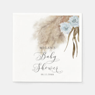 Guardanapo De Papel Chá de fraldas Bohemian Blue Pampas Grass 