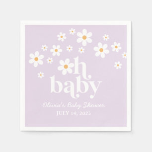 Guardanapo De Papel chá de fraldas boho Daisy lilac