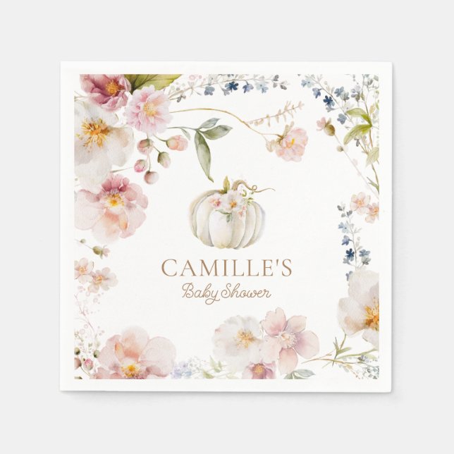 Guardanapo De Papel Chá de fraldas Boho Fall Girl (Frente)