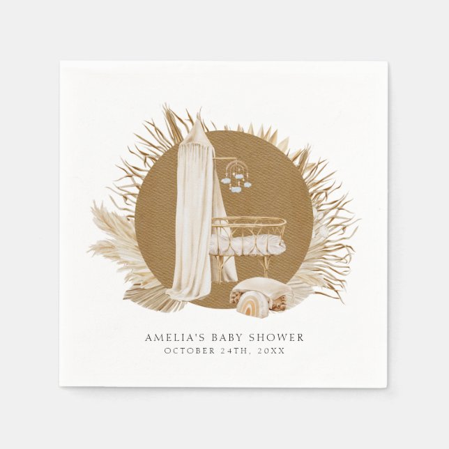 Guardanapo De Papel Chá de fraldas Boho Florals (Frente)