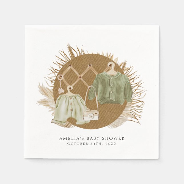 Guardanapo De Papel Chá de fraldas Boho Florals (Frente)