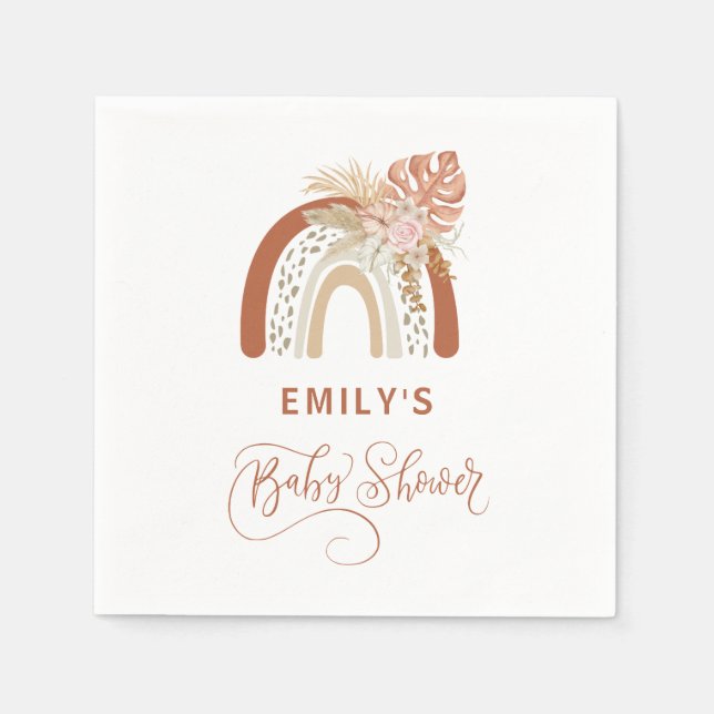 Guardanapo De Papel Chá de fraldas Boho Rainbow (Frente)