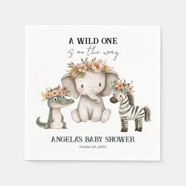 Guardanapo De Papel Chá de fraldas Boho Safari (Frente)