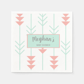 Guardanapo De Papel Chá de fraldas Boho | Seta Verde e Pêssego da Casa