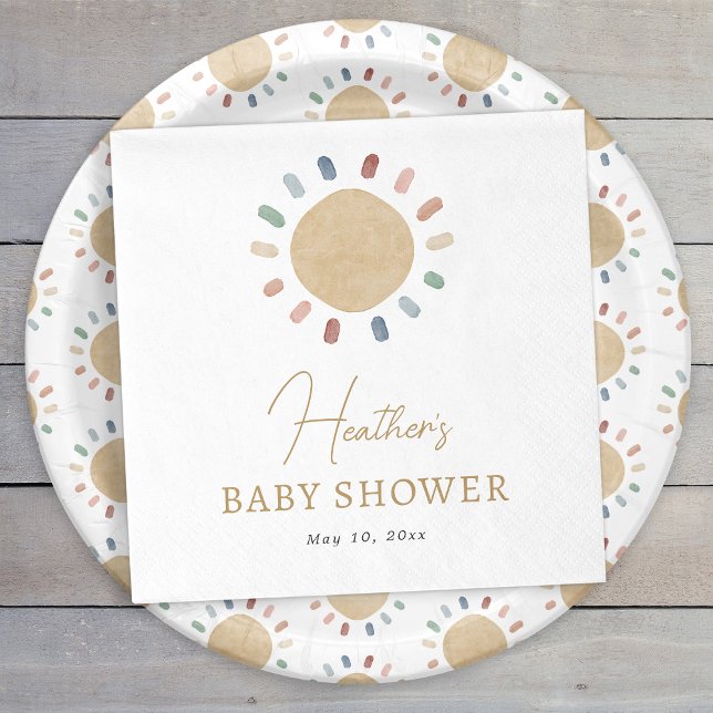 Guardanapo De Papel Chá de fraldas Boho Sun (Boho Sun Baby Shower Napkins
)