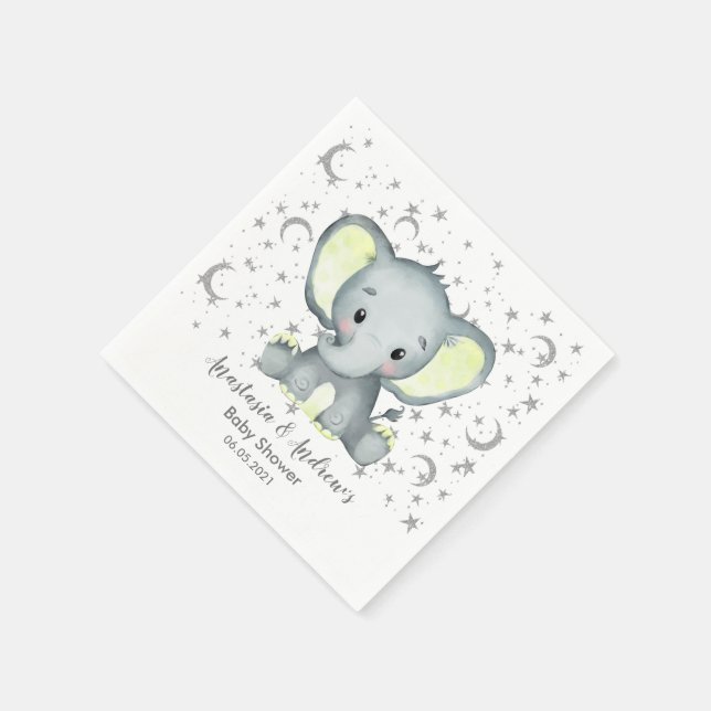 clipart de elefante para chá de bebê amarelo