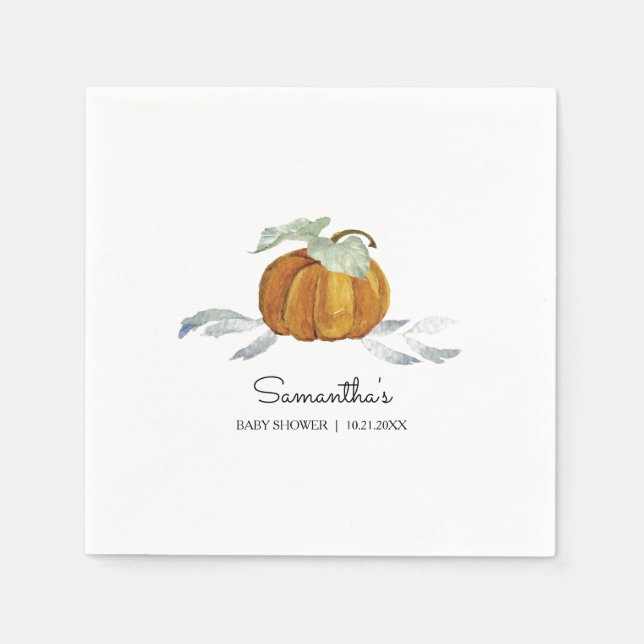 Guardanapo De Papel Chá de fraldas Bonito Napkins Aquarela Pumpkin (Frente)