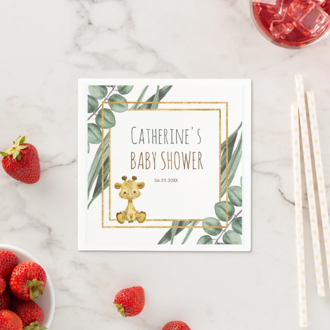 Guardanapo De Papel Chá de fraldas Botânico Safari Girafa da Selva Doc (Insitu)