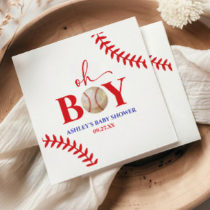 Guardanapo De Papel Chá de fraldas Branco do Beisebol Oh Boy Brown