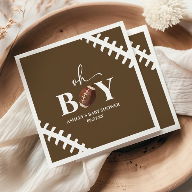 Guardanapo De Papel Chá de fraldas Branco do Futebol Oh Boy Brown (Criador carregado)