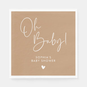 Guardanapo De Papel Chá de fraldas Brown Oh Baby Modern Boho