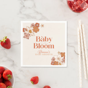 Guardanapo De Papel Chá de fraldas Chá de fraldas Floral Boho Retro Gr