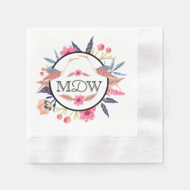 Guardanapo De Papel Chá de fraldas Chic Floral Botânica Storic Birds