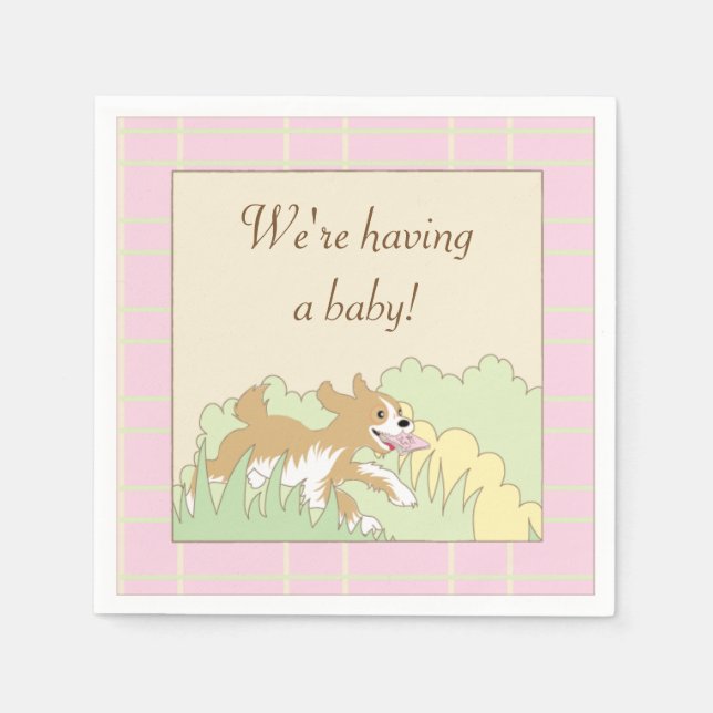 Guardanapo De Papel Chá de fraldas Coquetel Nápoles/Rosa Construir um  (Frente)