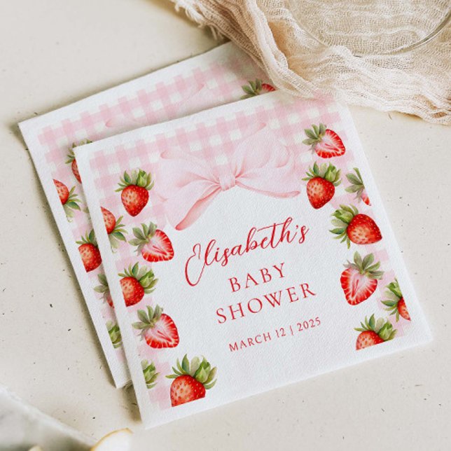 Guardanapo De Papel Chá de fraldas Coquette Strawberry (Criador carregado)