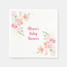 Chá de fraldas | Coral rosa Dourado Floral