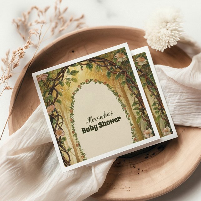 Guardanapo De Papel Chá de fraldas da Floresta Woodland Storybook (Criador carregado)