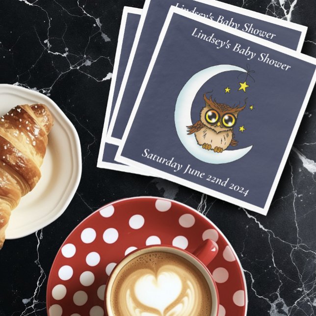 Guardanapo De Papel Chá de fraldas das Estrelas de Coruja Azul (Criador carregado)