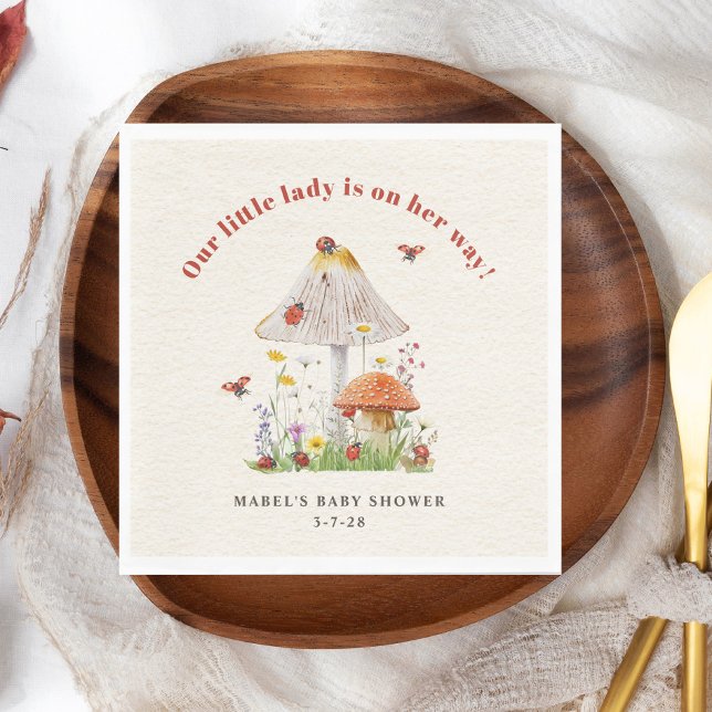 Guardanapo De Papel Chá de fraldas das Flores de Cogumelos Lady Ladybu (Criador carregado)