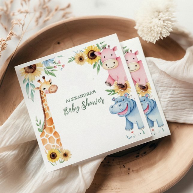 Guardanapo De Papel Chá de fraldas De Animais Da Selva Tropical Safari (Criador carregado)