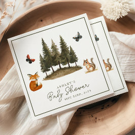 Guardanapo De Papel Chá de fraldas de Aquarela de Animais Florestais