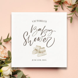 Guardanapo De Papel Chá de fraldas de Aquarela de Script Elegante Simp