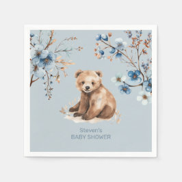 Guardanapo De Papel Chá de fraldas de aquarela de urso bonito