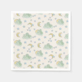 Guardanapo De Papel Chá de fraldas de Aquarela Desenhada na Mão da Nuv