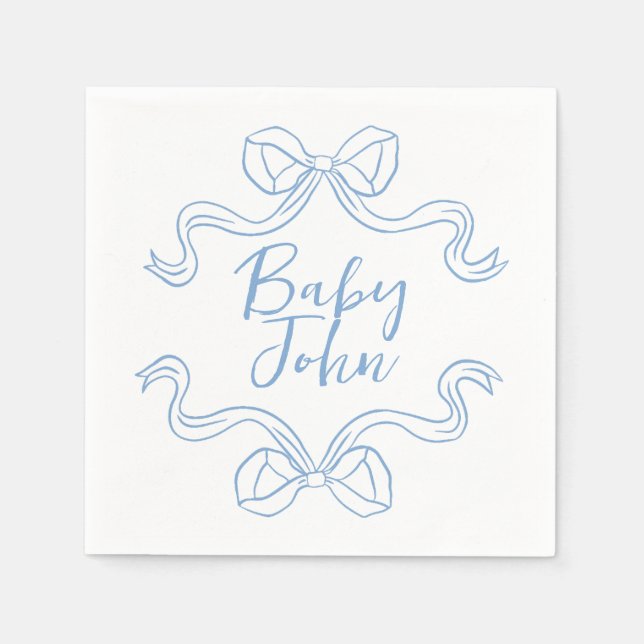 Guardanapo De Papel Chá de fraldas de Arco Blue Baby Boy  Napkins (Frente)