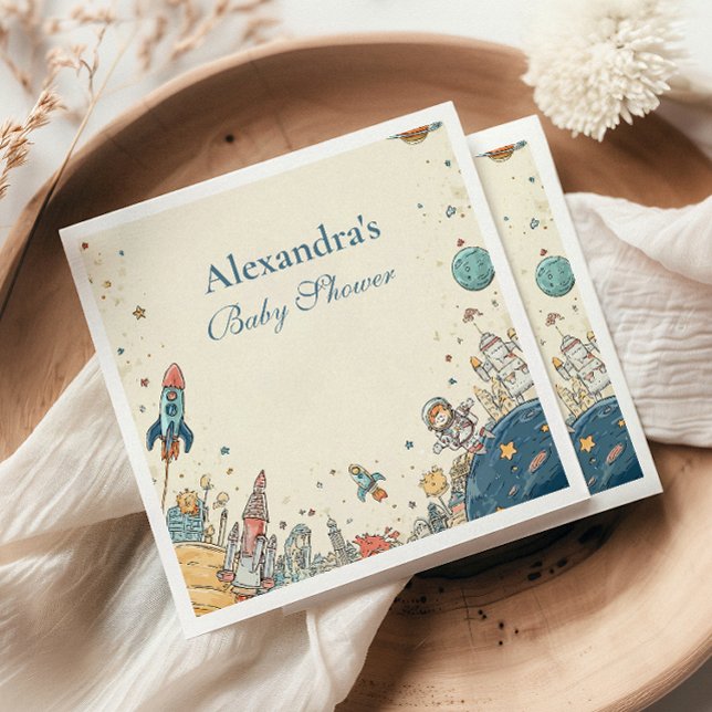 Guardanapo De Papel Chá de fraldas de Aventura de Espaço Exterior (Criador carregado)