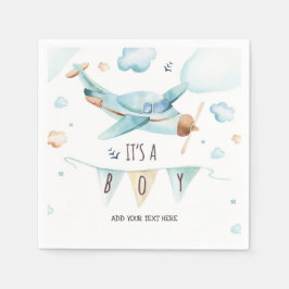 Guardanapo De Papel Chá de fraldas de avião Napkins - É um Menino