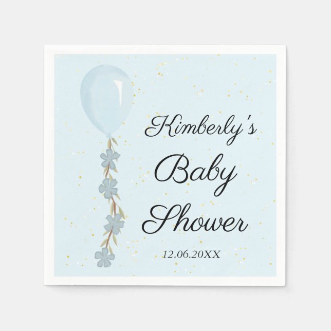 Guardanapo De Papel Chá de fraldas de Balão Azul Cento (Frente)