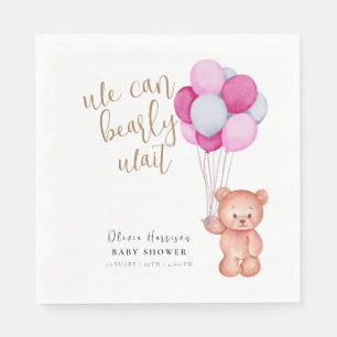 Guardanapo De Papel Chá de fraldas de Balão Cor-de-Rosa do Urso de Esp