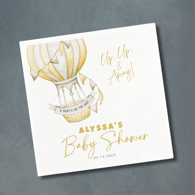 Guardanapo De Papel Chá de fraldas de balão de ar quente amarelo (Criador carregado)