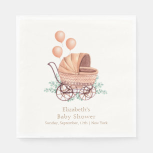 Guardanapo De Papel Chá de fraldas de Balão Vintage Boho Greenery Stro