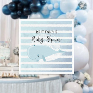 Guardanapo De Papel Chá de fraldas De Baleia Azul, De Bebê Branco
