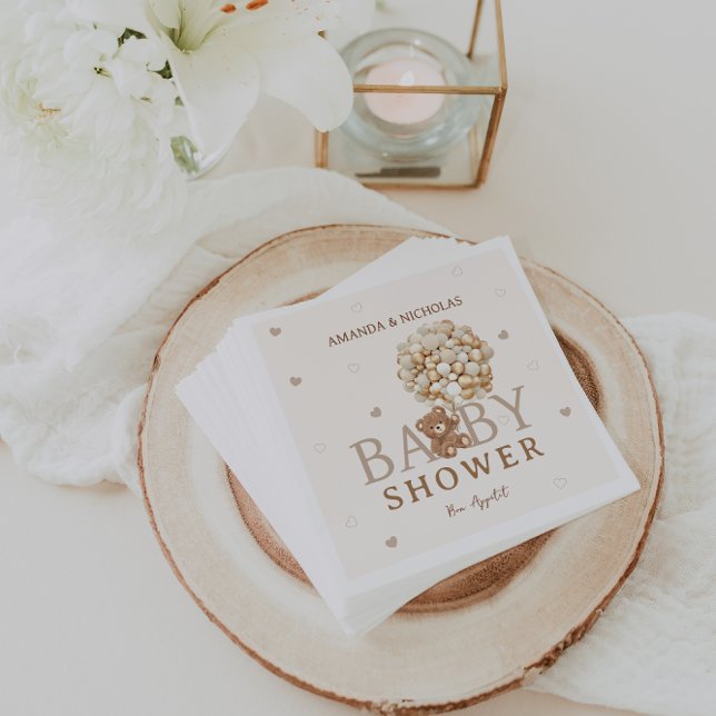 Guardanapo De Papel Chá de fraldas de Balões Dourados (Criador carregado)