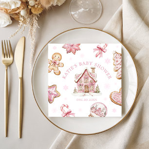Guardanapo De Papel Chá de fraldas de Biscoito de Gingerpão rosa