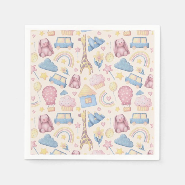 Guardanapo De Papel Chá de fraldas de Boho Cute (Frente)