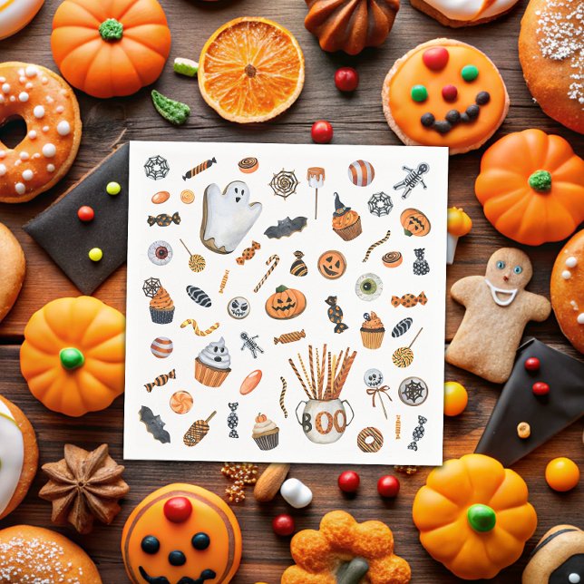 Guardanapo De Papel Chá de fraldas de Boo Halloween (Criador carregado)