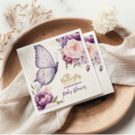 Guardanapo De Papel Chá de fraldas de Borboleta Floral Rosa