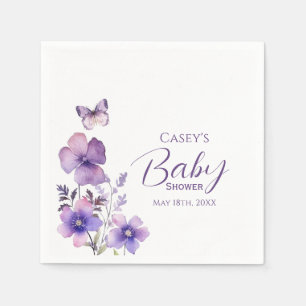Guardanapo De Papel Chá de fraldas de Borboleta Floral Roxo