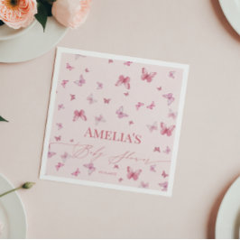 Guardanapo De Papel Chá de fraldas de borboleta rosa elegante Napkins