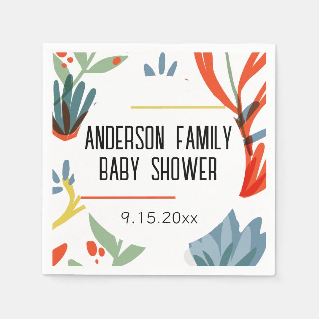 Guardanapo De Papel Chá de fraldas de Botânica Brilhante (Frente)