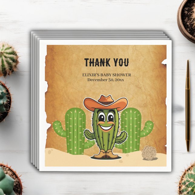Guardanapo De Papel Chá de fraldas de Cactus Cowboy Pequeno (Criador carregado)
