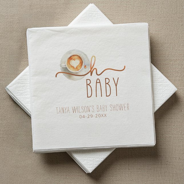 Guardanapo De Papel Chá de fraldas de café (Oh baby - Napkins)