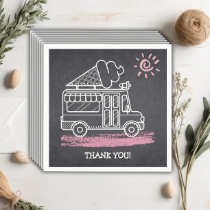 Guardanapo De Papel Chá de fraldas de caminhão do Sorvete chalkboard