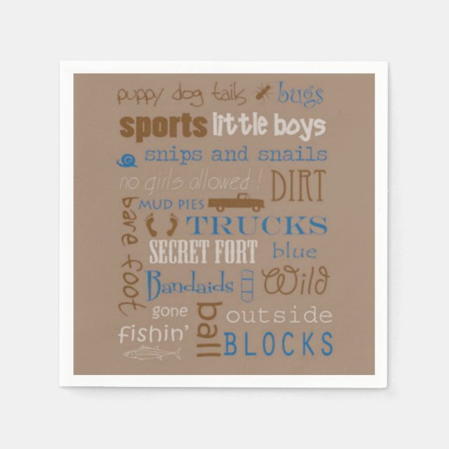 Guardanapo De Papel Chá de fraldas de Caracóis Azul Castanho (Frente)