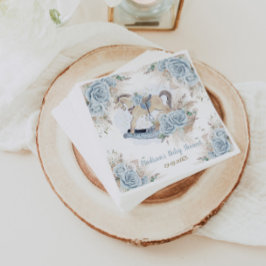 Guardanapo De Papel Chá de fraldas de Cavalo Floral Floral Azul Pampas