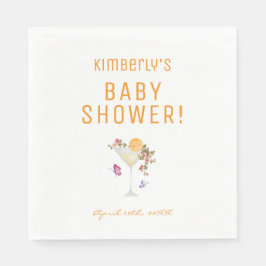 Guardanapo De Papel Chá de fraldas de Champanhe Floral de Primavera Br